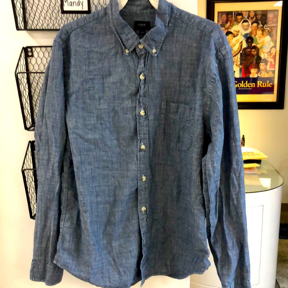 J Crew Indigo blue men’s button down